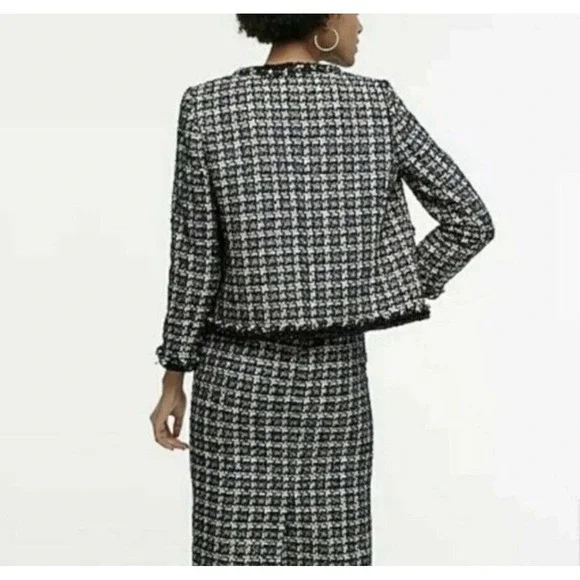 J. Crew Lady jacket in metallic houndstooth Preppy Teacher Office Professional 4